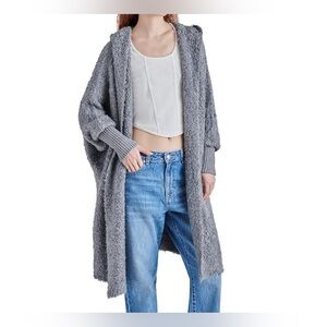 STEVE MADDEN delsey sweater coat in heather grey SZ Sm NWT